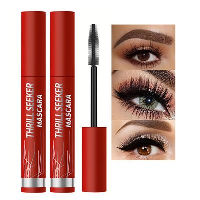 4D Silk Fiber Black Waterproof Mascara Lengthens & Volumizes Mascara for Older Women, No Clumps or Smudges, ypoallergenic,Waterproof Mascara Black Mascara Volume And Length Waterproof (2 Pcs)