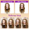 28" Mannequin Head Human Hair - 80% Real Hair Mannequin Head for Makeup Practice, Cosmetology Manikin Doll Head for Hair Styling, Hairdressing Training Head for Braiding #27 view 4