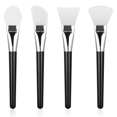 Gjinxi 4pcs Silicone Face Mask Brush - Applicator, Spatula, Flexible Facial Mud Mask Brush for Clay, DIY, Modeling, Body Lotion