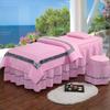 JONKMY Massage Table Sheet Beauty Bed Cover 4pcs Set Solid Color Massage Bedskirt Soft Breathable Microfiber Bedspreads Spa Beauty Salon Fumigation Bed Linens Bedding Set-Pink-2||70 * 190cm view 1
