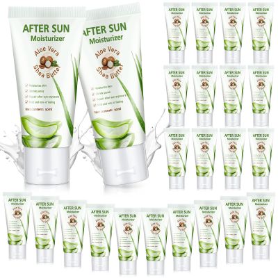 Dansib 24 Pcs After Sun Lotion Mini Aloe Vera Lotion Bulk Travel, 1 oz Travel Size Aloe Vera Skin Moisturizer Organic Mini Sunscreen Bulk Party Favor Moisturizing for Face and Body
