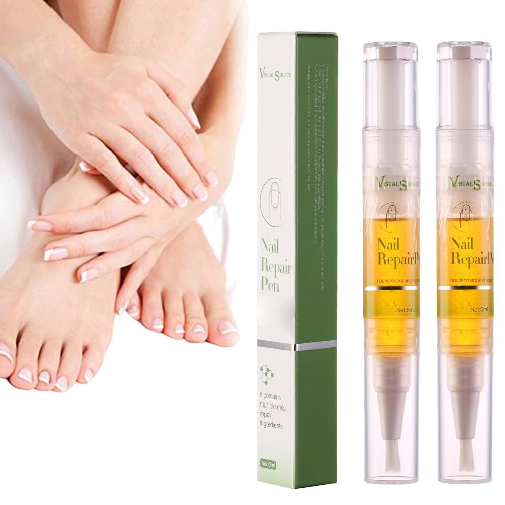 2 Pack Nail Repair Pen,Visualsource 5ML Nourishment And Repair Moisturize Uneven,Dry,Dull Nail Toe Nail Soft Manicure Health Accessories Nail Renewal
