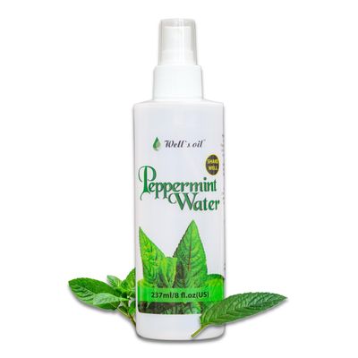 Wells Floral Water Mist Spray | Peppermint | 8 fl oz | For Skin & Hair | Refreshing Mist