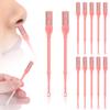12pcs 2 in 1 Nasal Hair Cutter, 360 Rotating Nose Hair Trimmer for Men Women Double Sided Nose Hair Cleaner with Ear Picker Portable Manual Nostril Hair Removal Tool (Pink) view 1