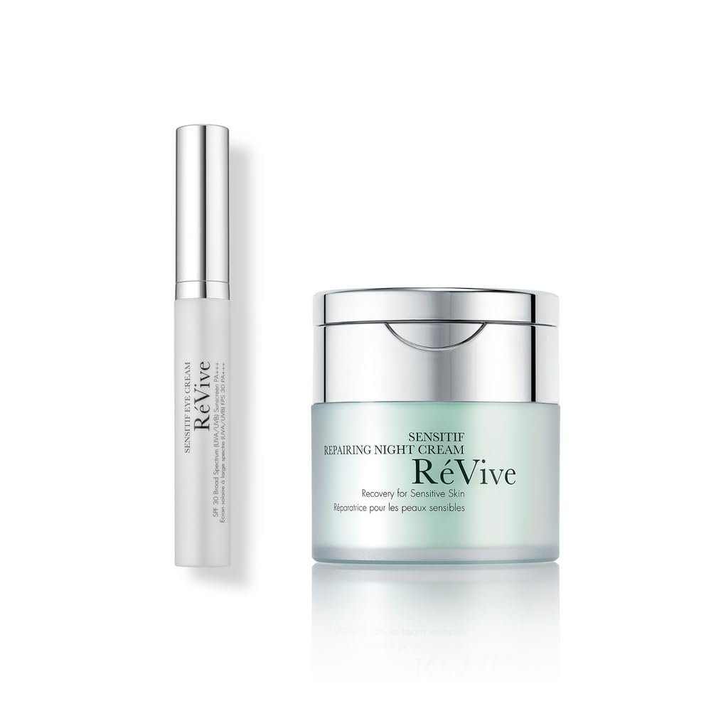 RVive - The Calming Duo - Includes Sensitif Repairing Night Cream (1.7 Oz) & Sensitif Eye Cream SPF 30 Broad Spectrum (UVA/UVB) Sunscreen PA +++ (0.5 Oz)