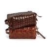 Two's Company Chestnut Woven Leather Dopp Kit Assorted 2 Patterns view 1