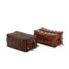 Two's Company Chestnut Woven Leather Dopp Kit Assorted 2 Patterns view 3
