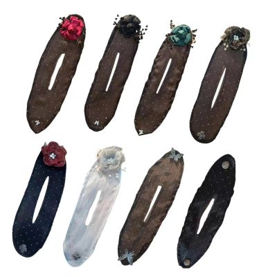 NinthAvenue Basics Hand Embroidered Flowers Deft Bun Maker Hand Embroidered Hair Bun Rollers Hair Bun Clip Hair Bun Rollers for Long Thick Hair Accessories for Women Girls(8PCS)