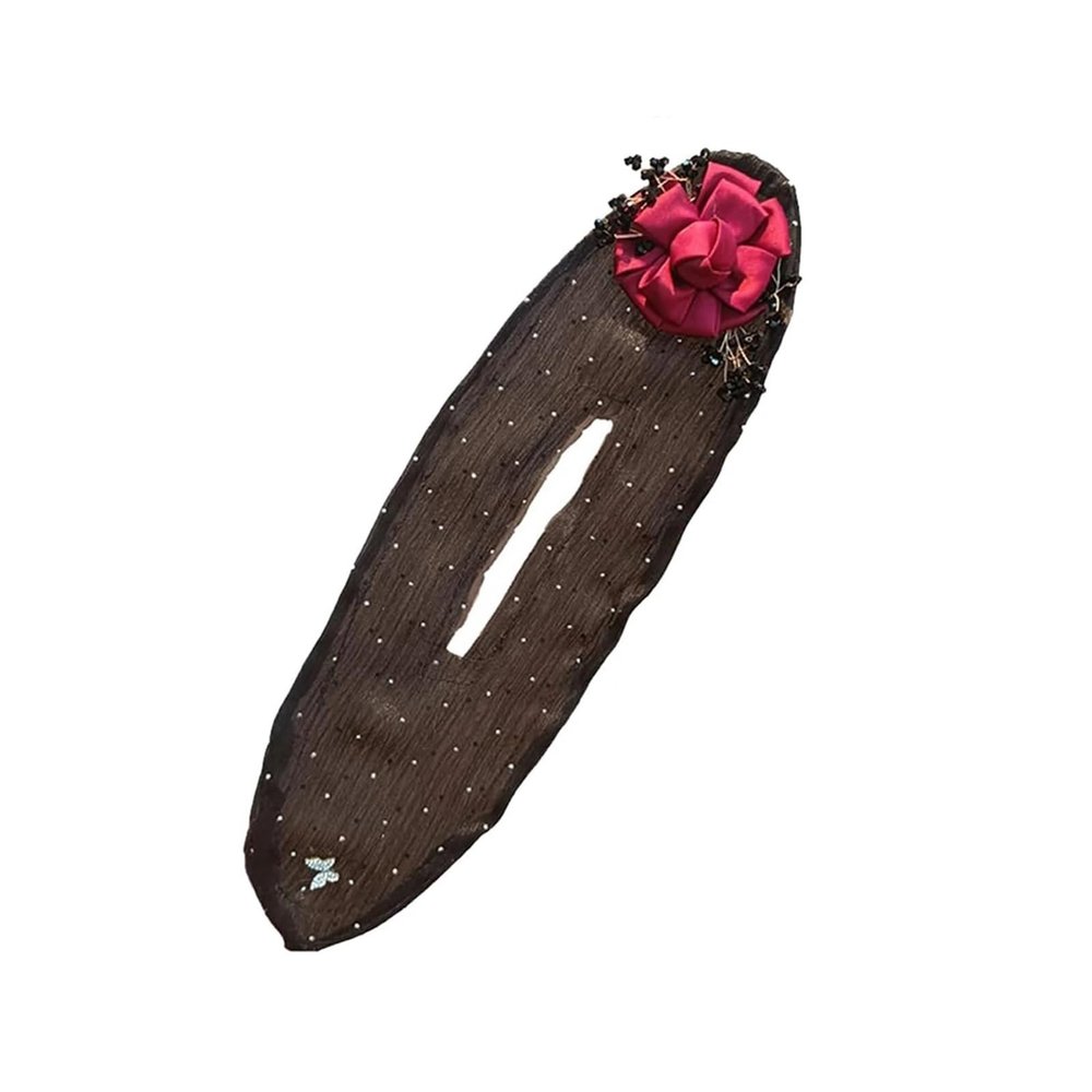 NinthAvenue Basics Hand Embroidered Flowers Deft Bun Maker Hand Embroidered Hair Bun Rollers Hair Bun Clip Hair Bun Rollers for Long Thick Hair Accessories for Women Girls(A)