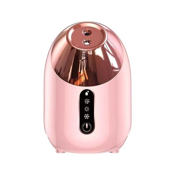 Amiidear Facial steamer, hot and cold spray, cleaning pores, facial spa, hydration, moisturizing, humidifying nebulizer, facial steamer,, Golden White