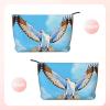 FoRes Seagulls in flight Corduroy Makeup Bag  Cosmetic & Toiletry Organizer  Versatile Purse Zipper Pouch for Makeup Accessories view 2