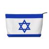 FoRes Israeli flag Corduroy Makeup Bag  Cosmetic Accessories & Toiletry Organizer  Practical for Short-Distance Travel, Black view 1