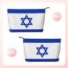 FoRes Israeli flag Corduroy Makeup Bag  Cosmetic Accessories & Toiletry Organizer  Practical for Short-Distance Travel, Black view 2