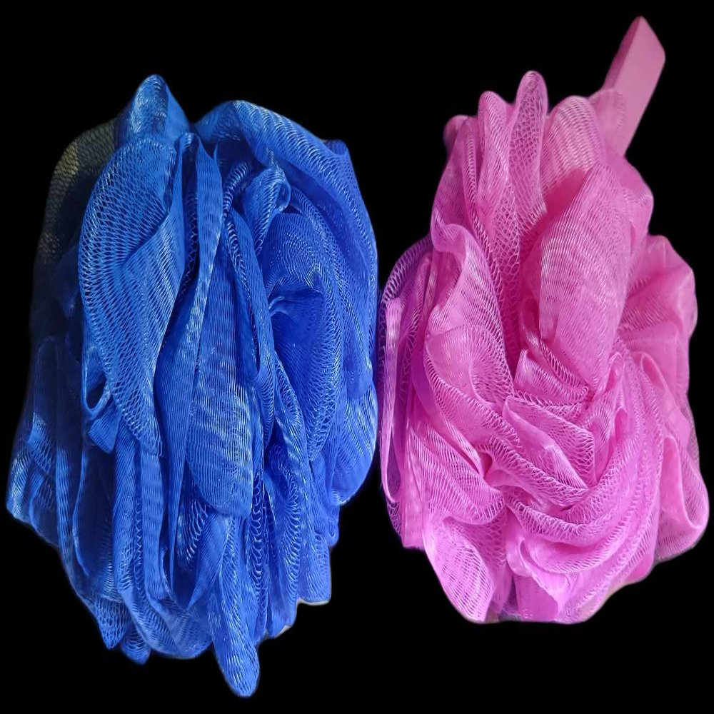 NinthAvenue Basics 2 PACK Shower Sponge Poof BATH BODY WORKS Loofah selicone handle or Shea Infused Cozy Lounge Socks One Size Fits All You CHOOSE (blue pink)