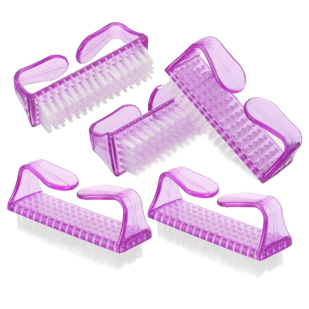 BIUDECO 5pcs Manicure Brush Nail Cleaning Brush Dust Removal Tool for Fingernail Art Portable