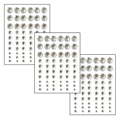 180 Crystal Clear Self Adhesive Face Body Rhinestones Gems Strong Stickers 3 Sizes Stick On Embellishment Jewels Body Face Nails Bling Craft DIY Decorations(4/6/9mm)