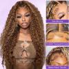 Habiliana Human Hair Wig 200% Density HD Jerry Curly Wave Wigs Human Hair Real Full Large Lace 4x4 Highlight P4/27 Curly Wave Wigs Pre Plucked for Black Women view 2