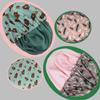 2Pcs Genergy Shower Cap Waterproof, Adjustable Shower Cap for Women Reusable, Luxury Extra Large Shower Caps, Extra Large &Double Layers &Reversible Satin Lined Bonnet(Pink+ Green flower) view 2