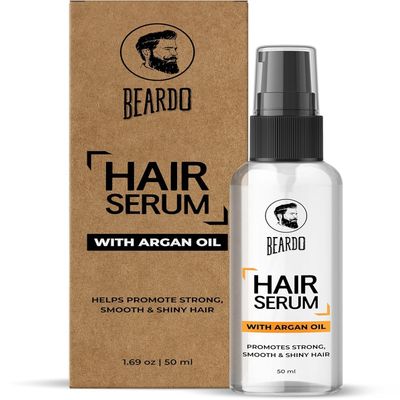 Generic Beardoo Hair Serum, 50 ml | Serum for men | Serum for hair smoothing | Argan Oil & Almond Oil | Adds Shine | Daily use| For All Hair Types | Frizz free hair