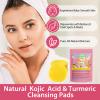 80 PCS Kojic Acid and Turmeric Cleansing Pads,Turmeric Cleansing Pads for Face Remove Excess Keratin,Balance Skin Oil And Water view 3