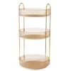 360 degree rotating multi-layer makeup and perfume organizer three layers yellow view 1