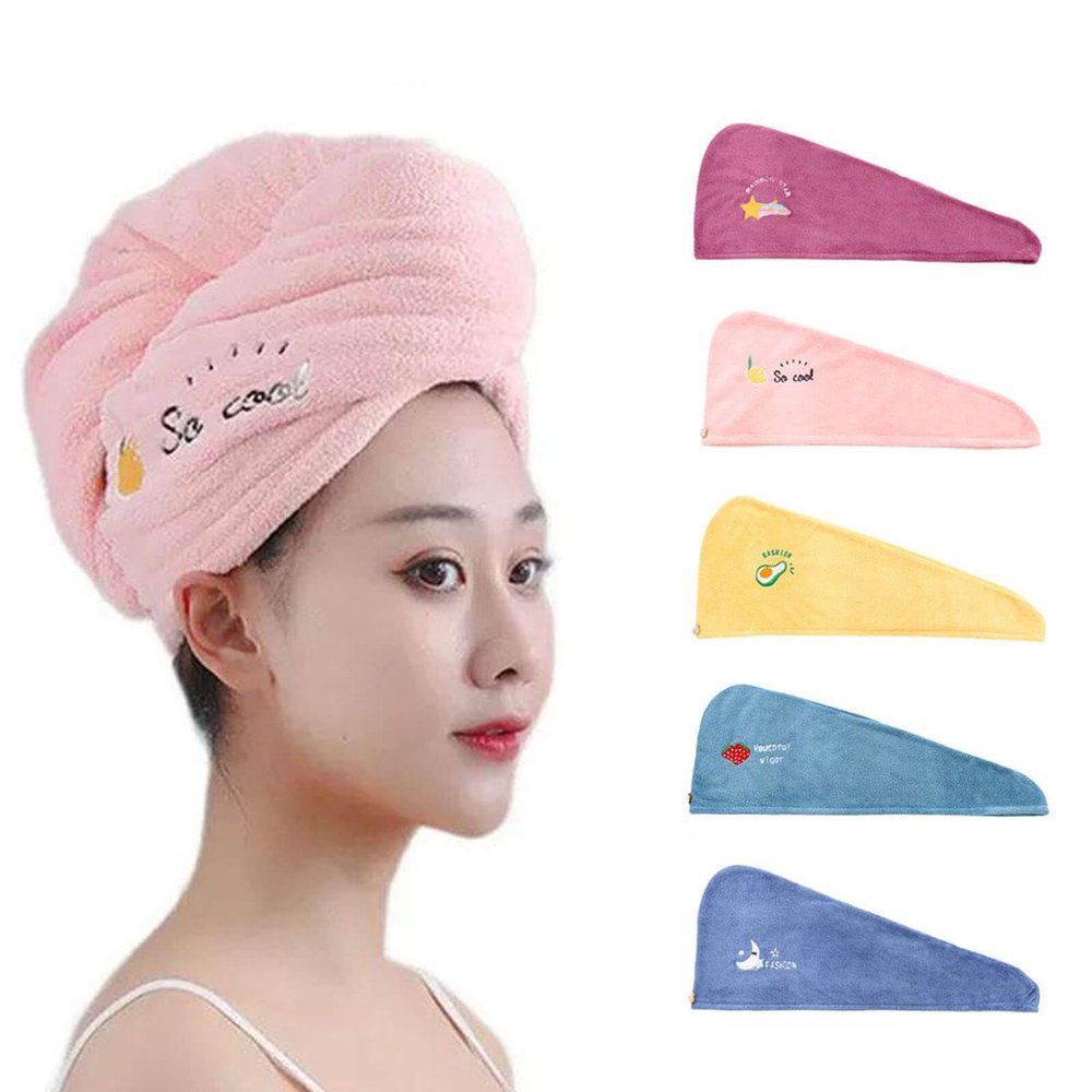 1 Pack Thicken Microfiber Hair Towel Wrap for Women,Ultra Absorbent, Reduce Heat Damage,Coral Velvet Anti Frizz Quick Drying Hair Turban for All Hair Style, Absorbent and Lightweight
