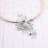 Aimimier Bridal Crystal and Pearl Hair Comb Blue Opal Back Comb Bohemian Wedding Headpiece Prom Party Festival Hair Accessories for Women view 2
