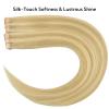 HOTBANANA Tape in Hair Extensions, 12 Inch 40pcs Balayage Light Blonde Highlighted Golden Blonde Human Hair, Straight Tape in Extensions view 3