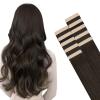 HOTBANANA Tape in Hair Extensions, 14 Inch 10pcs 25g Dark Brown Tape in Hair Extensions Human Hair Tape Hair Extensions Straight Remy Human Hair Tape in Extensions view 1