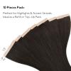 HOTBANANA Tape in Hair Extensions, 14 Inch 10pcs 25g Dark Brown Tape in Hair Extensions Human Hair Tape Hair Extensions Straight Remy Human Hair Tape in Extensions view 2