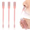 PEUTIER 3pcs 2 in 1 Nose Hair Trimmer, 360 Rotating Nasal Hair Cutter Clipper Double Sided Nose Hair Cleaner Portable Manual Nostril Hair Removal Tool with Ear Picker for Men Women (Pink) view 1