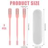 PEUTIER 3pcs 2 in 1 Nose Hair Trimmer, 360 Rotating Nasal Hair Cutter Clipper Double Sided Nose Hair Cleaner Portable Manual Nostril Hair Removal Tool with Ear Picker for Men Women (Pink) view 2