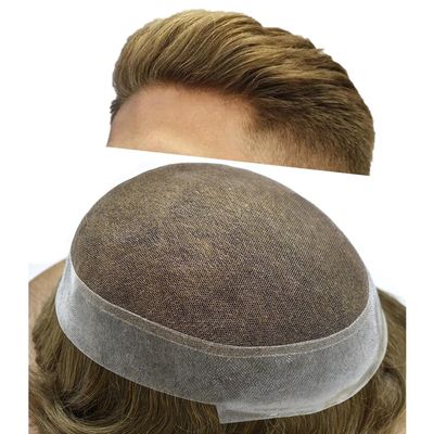 Hair Wonders Swiss Lace Toupee For Men Hair Pieces Real Human Hair Mens Toupee Hair Replacement System For Men Hair System Natural Hairline 8x10-90% light density18# MEDIUM BLONDE