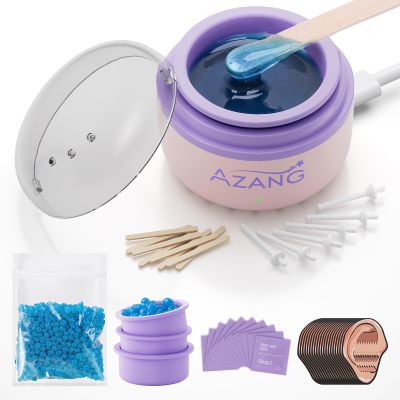 Nose Wax Kit - Portable Wax Warmer for Hair Removal with 100g Wax, 24 Applicators, 12 Nose Hair Sticks 3 Silicone Pots, Wax Melt Warmer Waxing Kit for Women and Men
