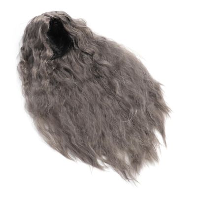HURRISE Long Curly Wig, Adjustable Silver Gray, Heat Synthetic Hair for Women, for Cosplay, Parties, Christmas