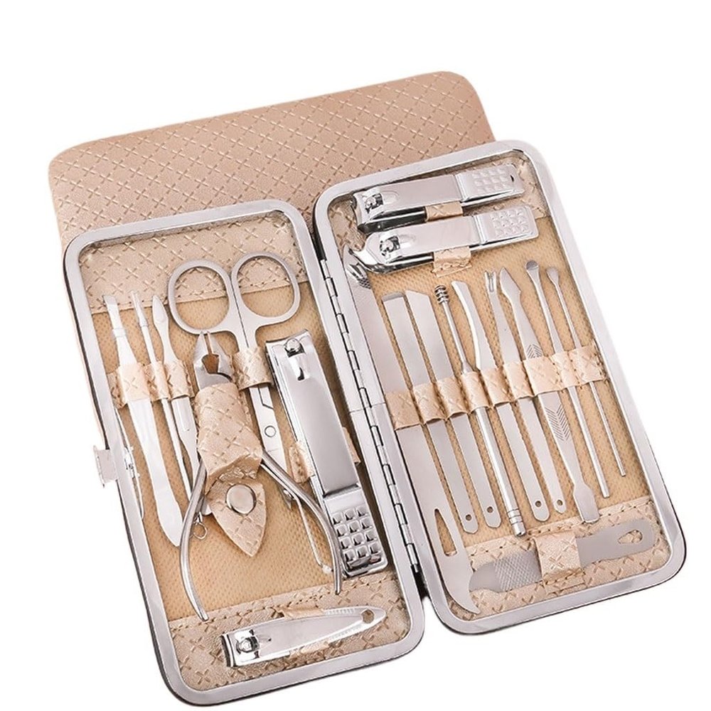 URGDWEKJY Nail Clipper Set 19-piece Multifunctional Home Nail Scissors Set Home Manicure Tools Suitable for Travel and Beauty Portable Travel Beauty Kit Nail Trimming Kit(03)