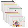 12Pcs Canvas Makeup Bags Bulk, 7.87 x 5.7 Inch Cotton Sublimation Blank DIY Heat Transfer Cosmetic Bag w/Colorful Zipper for Bridesmaid Makeup Bag Travel Toiletry Pouch Storage, Christmas Craft view 1
