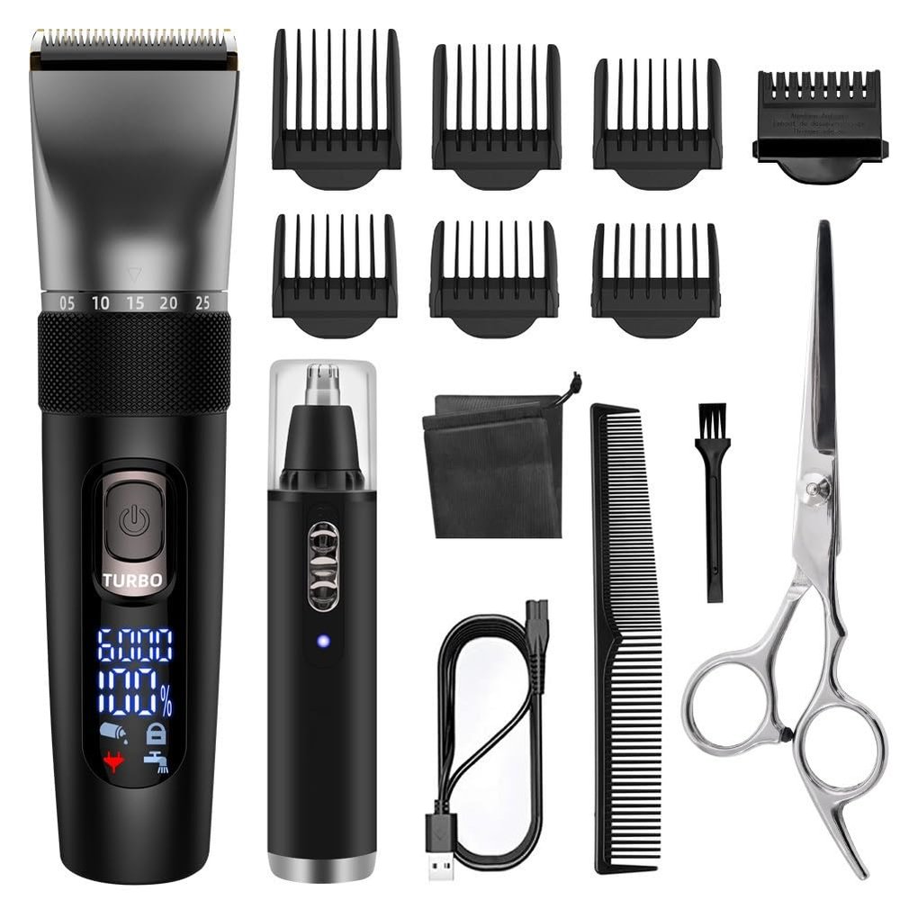 Hair Clippers for Men, Hair Clipper Set Multifunction Haircut for Men Stainless Steel Blade Hair Trimmer Nose Hair Trimmer Beard Trim