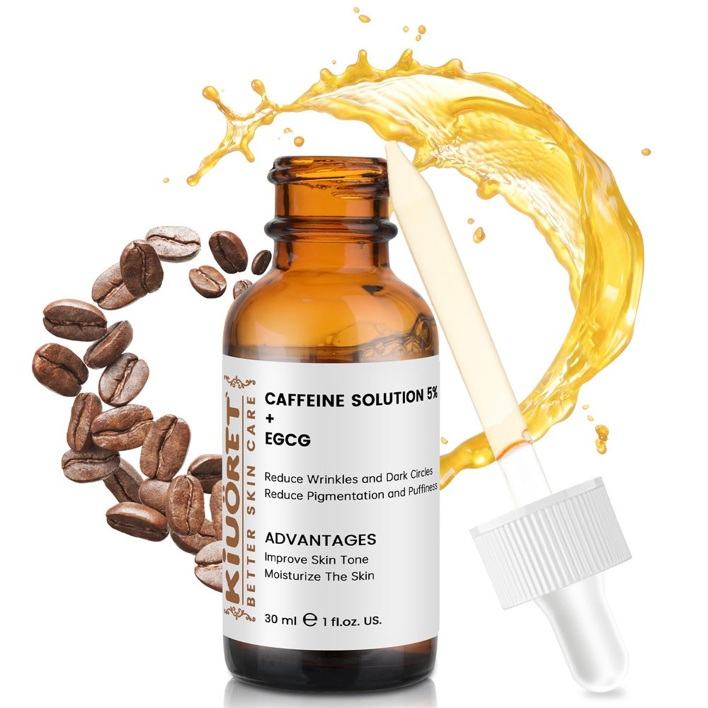 Caffeine Solution 5% + EGCG - Caffeine Eye Serum for Dark Circles Reduces Pigmentation and Puffiness - Caffeine Solution 5% for Wrinkles and Fine Lines for All Skin Types