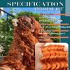 20 Inch Orange Deep Wave Bulk Hair for Braiding 2 Bundles 200G Curly Braiding Hair for Boho Braids Curls 100g/Bundles Micro Twist No Weft Wet and Wavy Bohemian Braiding Hair Extensions view 4