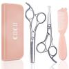CIICII Kids Hair Cutting Scissors Shears Kit, Safety Round Tip Barber Haircut Scissors Set (Hair Trimming Hairdressing Haircutting Thinning Shears) for Baby Toddler Children, Hairdresser Home Salon view 1