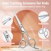 CIICII Kids Hair Cutting Scissors Shears Kit, Safety Round Tip Barber Haircut Scissors Set (Hair Trimming Hairdressing Haircutting Thinning Shears) for Baby Toddler Children, Hairdresser Home Salon view 2
