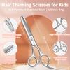 CIICII Kids Hair Cutting Scissors Shears Kit, Safety Round Tip Barber Haircut Scissors Set (Hair Trimming Hairdressing Haircutting Thinning Shears) for Baby Toddler Children, Hairdresser Home Salon view 3