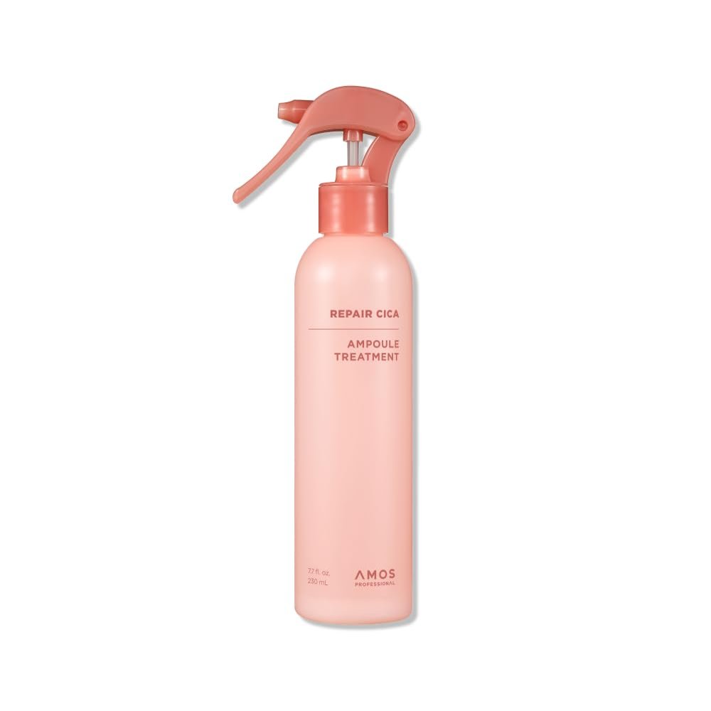 AMOS PROFESSIONAL Repair Cica Ampoule Treatment l Leave-In Conditioner Spray & Detangler, Anti-Frizz Deep Conditioner for Split Ends & Breakage, 7.7 fl. oz.