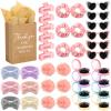 CraftyDream 6 Sets Baby Shower Prizes for Game Winners Thank You Gift Bags with Tissue Paper Sunglasses Square Hair Clip Hair Scrunchies Headband Bath Sponges for Baby Shower Bridal Shower Game Gifts view 1