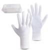 HandLove Premium 100% Cotton Gloves | Moisturizing Gloves for Dry Hands | Overnight Sleeping & Eczema | Extended Wrist White Pure Gloves, 12 Pairs, Santa Gloves view 1