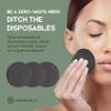 Greenzla Reusable Makeup Remover Pads - 20 Pack Organic Dark Charcoal Bamboo Cotton Pads with Mesh Laundry Bag, Cotton Travel Pouch, & Cotton Rounds Holder, Sustainable Face Wipes for All Skin Types view 4