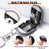 Makartt Cuticle Trimmer with Cuticle Pusher, Silver Nail Trimmer Nail Care Bundle with Nail Clipper Foldable Nail Cutter Black Nail Clippers Mini Fingernail Clipper with Keyring view 3