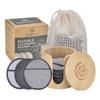 Greenzla Reusable Makeup Remover Pads Premium Set, 12 Pack Microfiber Cotton Pads, Charcoal Cotton Rounds, Bamboo Terry Face Wipes for All Skin Types with Mesh Laundry Bag and Bamboo Storage view 1