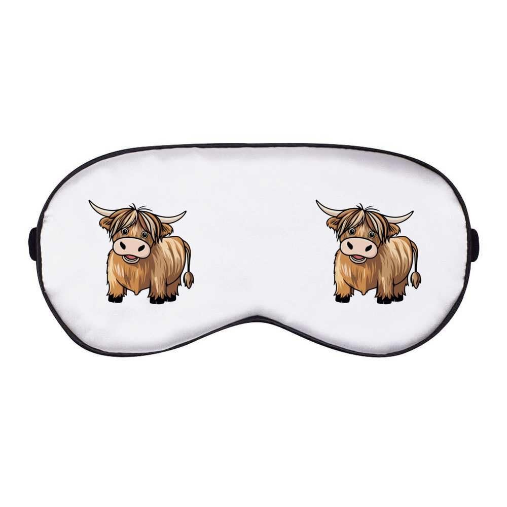 Azeeda 'Happy Highland Cow' Sleep/Travel Eye Mask (EY00024804)